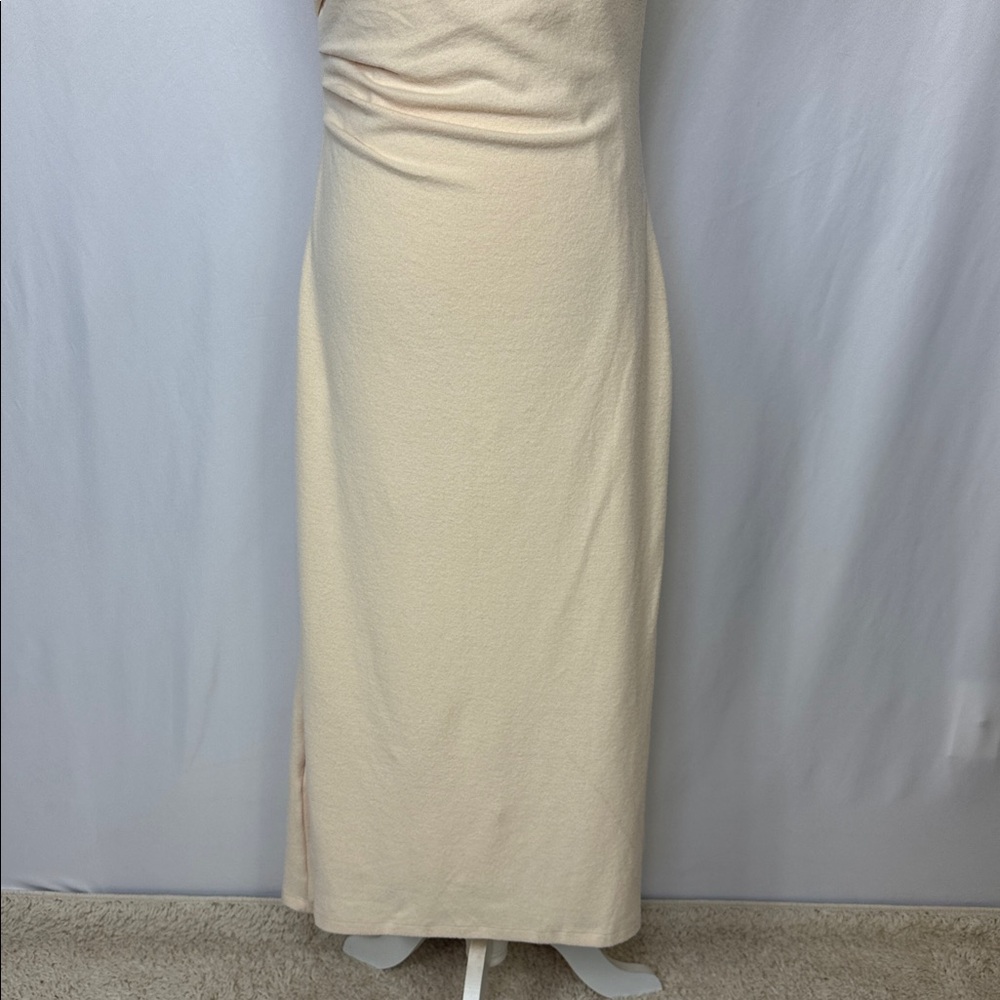 ASTR The Label Draped Midi Dress Size Medium Butter Cream NWOT - Picture 9 of 15